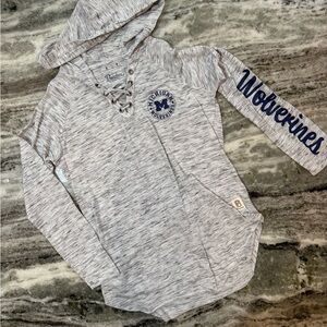 Pressbox Michigan Wolverines Lace-Up Hoodie